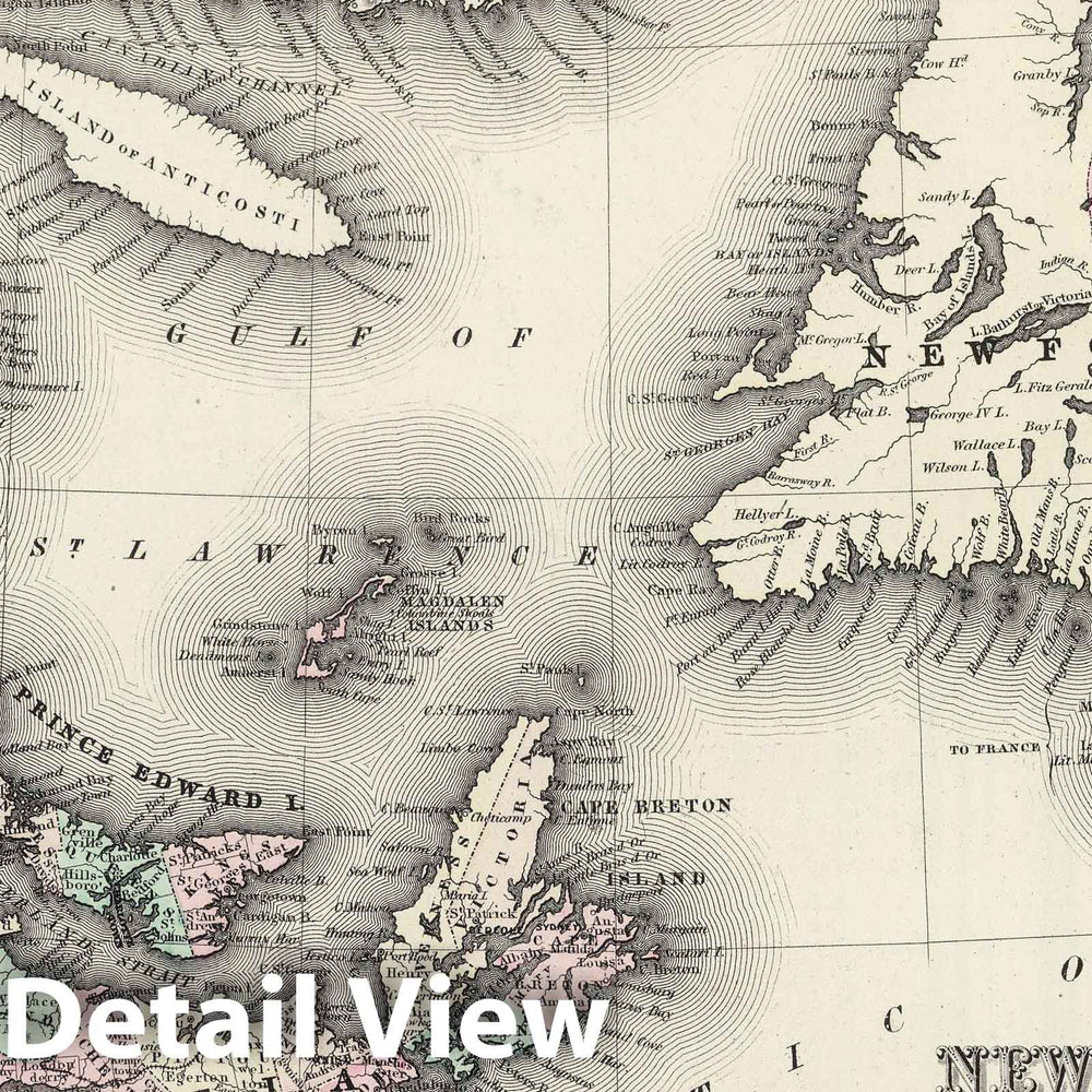 Historic Map : 1874 New Brunswick, Nova Scotia and Prince Edward Island. - Vintage Wall Art