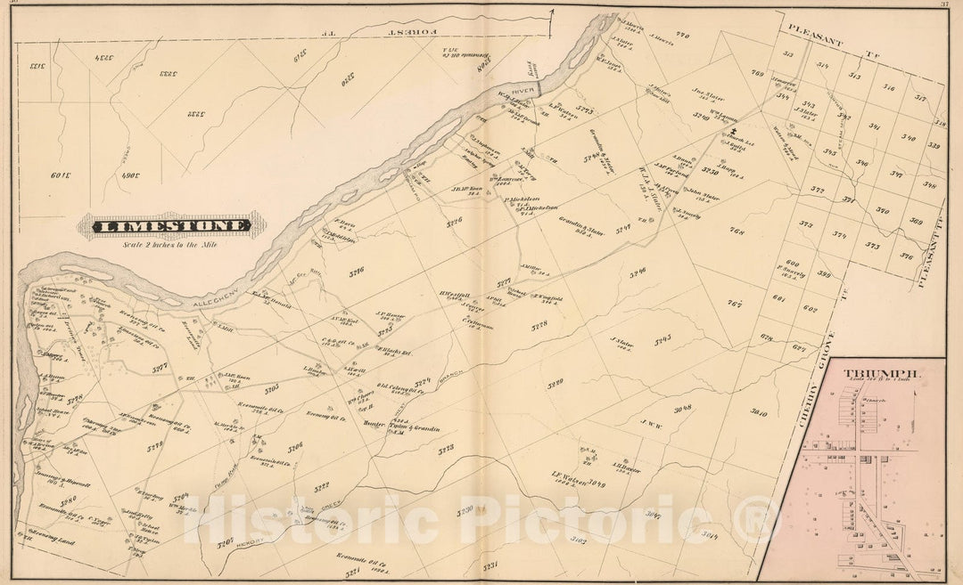 Historic Map : 1878 Limestone, Warren County, Pennsylvania. Triumph. - Vintage Wall Art