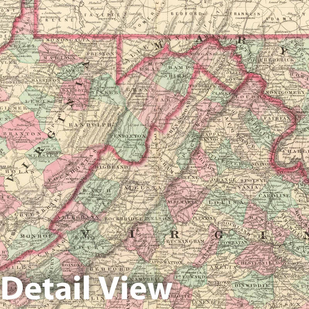 Historic Map : 1886 Virginia, Delaware, Maryland, and West Virginia. - Vintage Wall Art