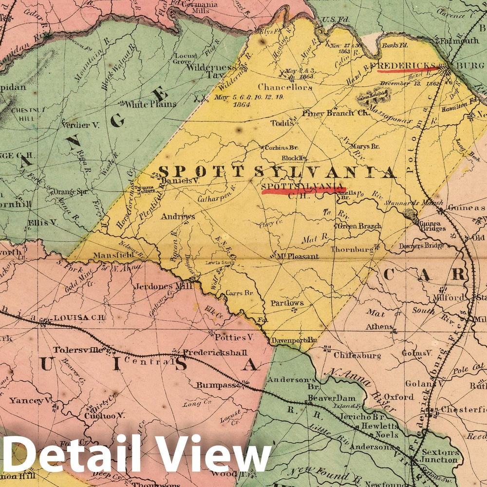 Historic Map : 1865 (Seat of the Civil War - Virginia). - Vintage Wall Art