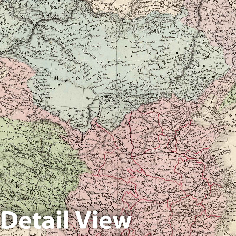 Historic Map : China; Japan; Mongolia; Korea, 1875 Empire Chinois et Japon. , Vintage Wall Art