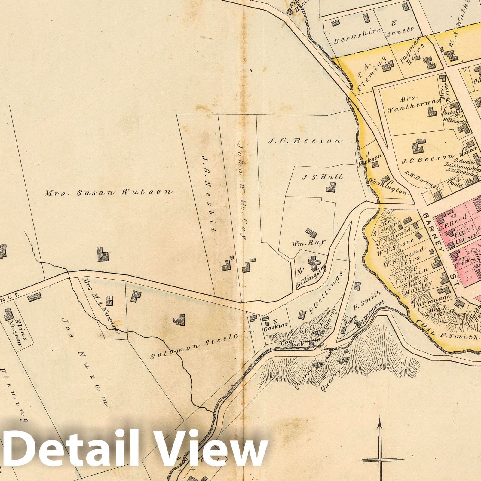 Historic Map : 1886 Fairmont, Marion County, West Virginia. - Vintage Wall Art