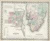 Historic Map : 1874 Savannah, Georgia. Charleston, South Carolina. - Vintage Wall Art