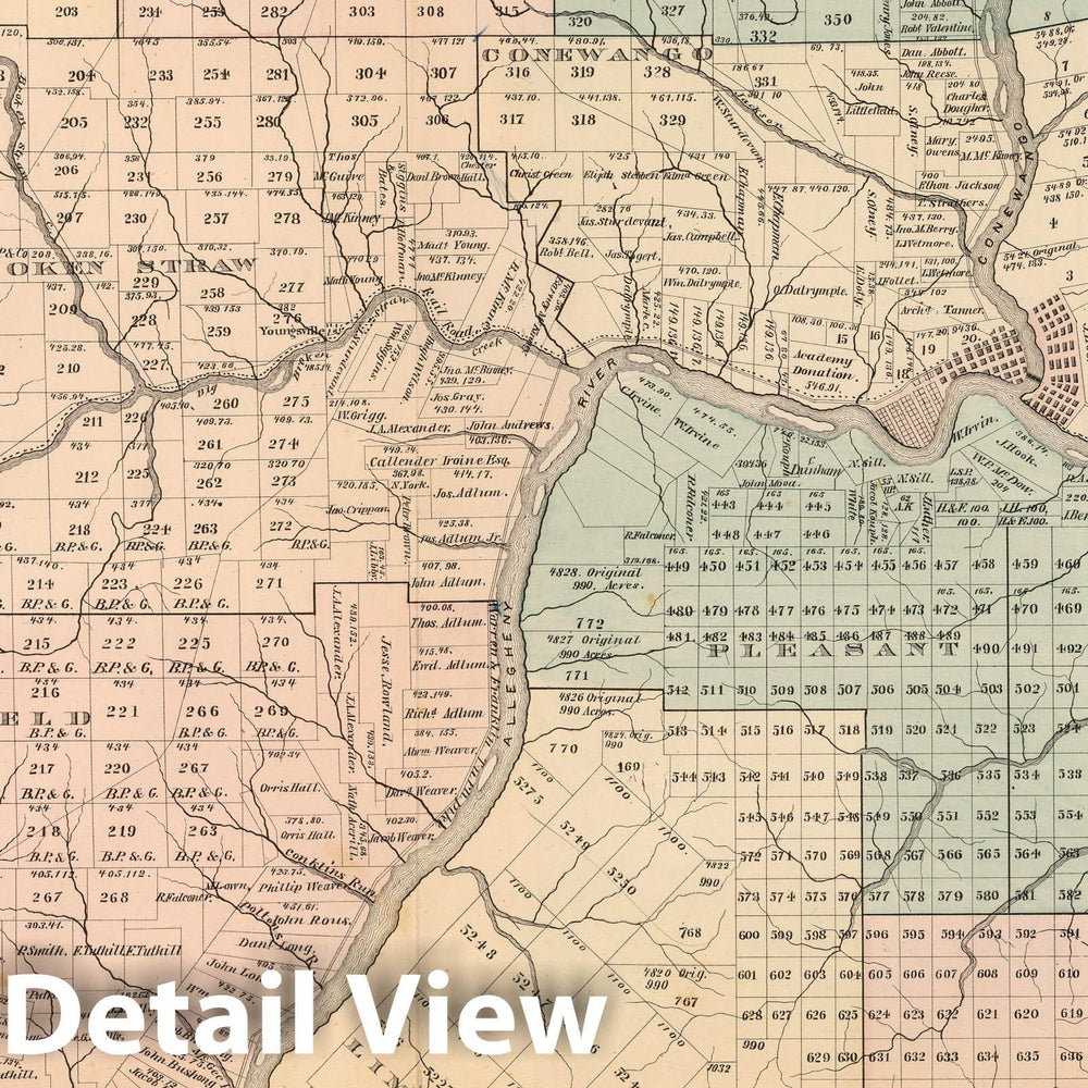 Historic Map : 1838 Warren County, Pennsylvania, By Andrew H. Ludlow, 1838. - Vintage Wall Art