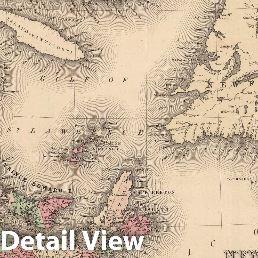 Historic Map : 1866 New Brunswick, Nova Scotia, Newfoundland. And Prince Edward Island. - Vintage Wall Art