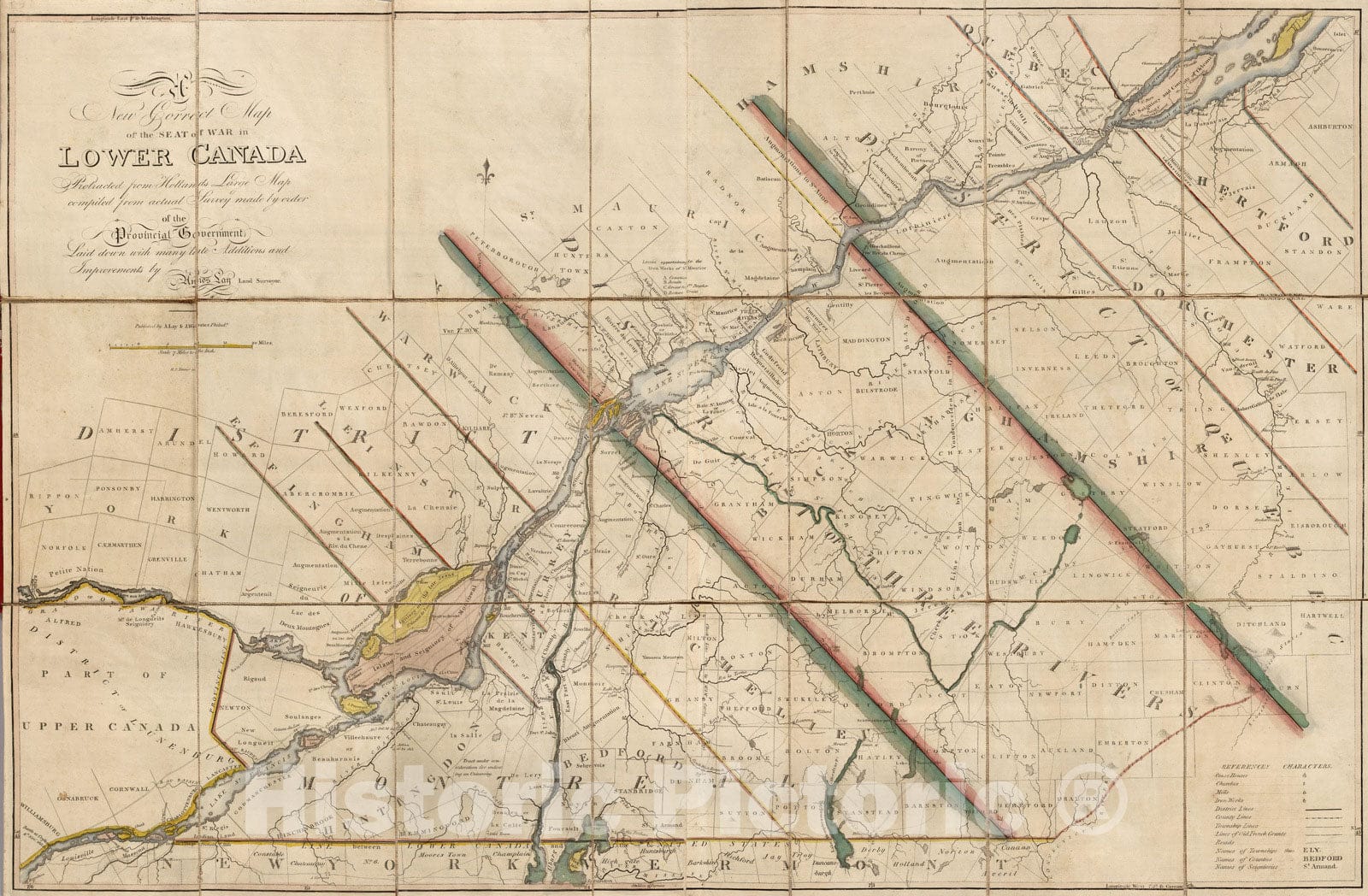 Historic Map : Case Map - 1814 Seat of War in Lower Canada. - Vintage Wall Art