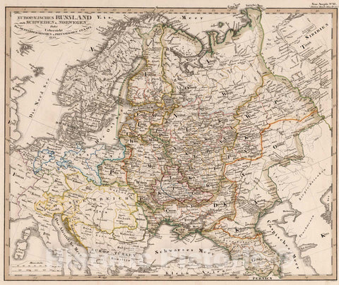 Historic Map : Russian Federation; Ukraine; Poland; Austria, Baltic Countries 1833 Europaeisches (Baltic Countries and Russia). , Vintage Wall Art