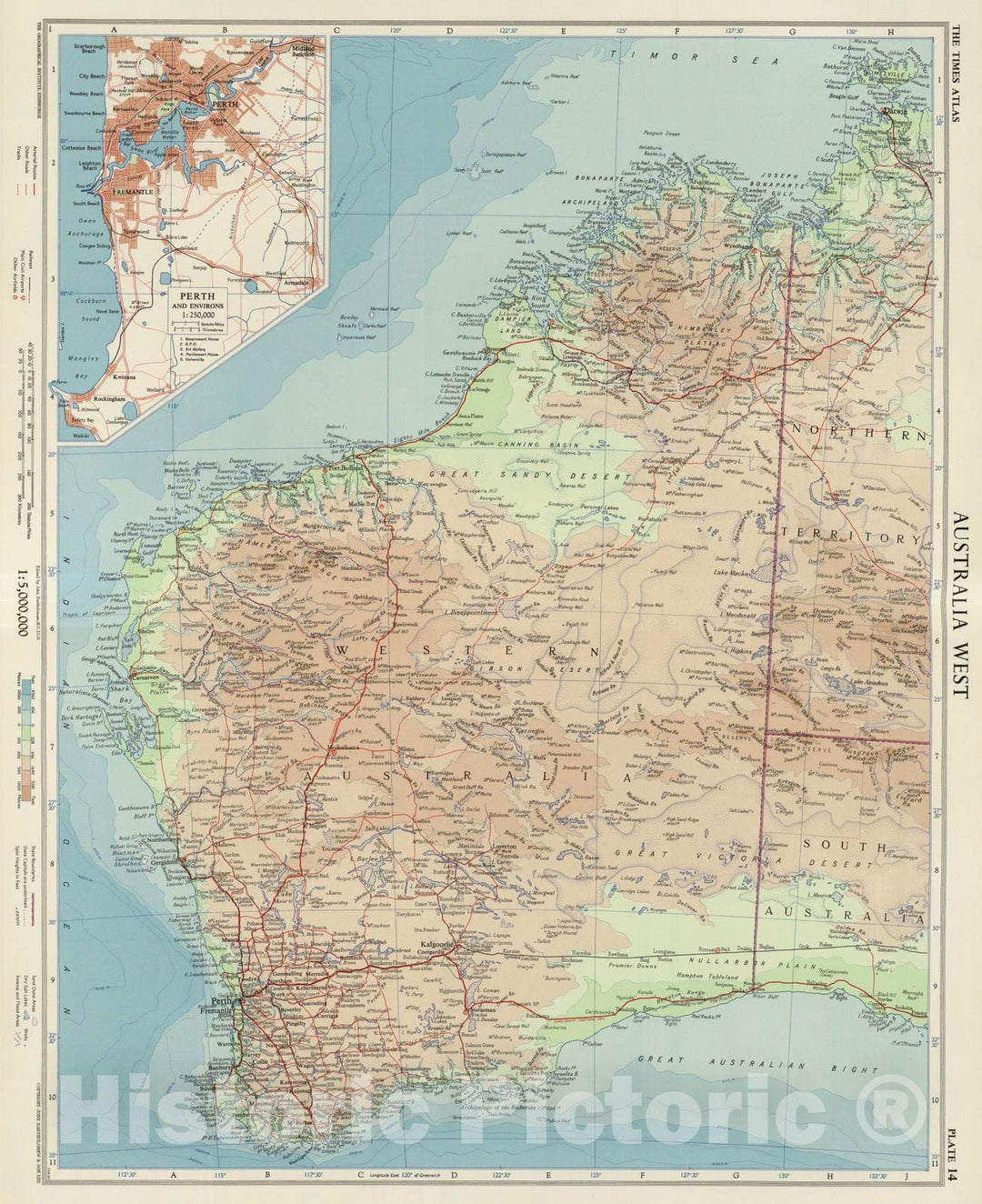 Historic Map : 1958 Australia West. Plate 14, v.1 - Vintage Wall Art