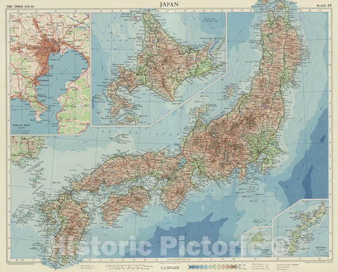Historic Map : Japan, 1958 Japan. Plate 19, v.1 , Vintage Wall Art