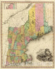 Historic Map : 1825 Map Of The States Of Maine, New Hampshire, Vermont, Massachusetts, Connecticut & Rhode Island. - Vintage Wall Art