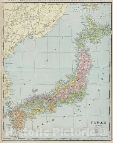 Historic Map : 1901 Japan. v1 - Vintage Wall Art