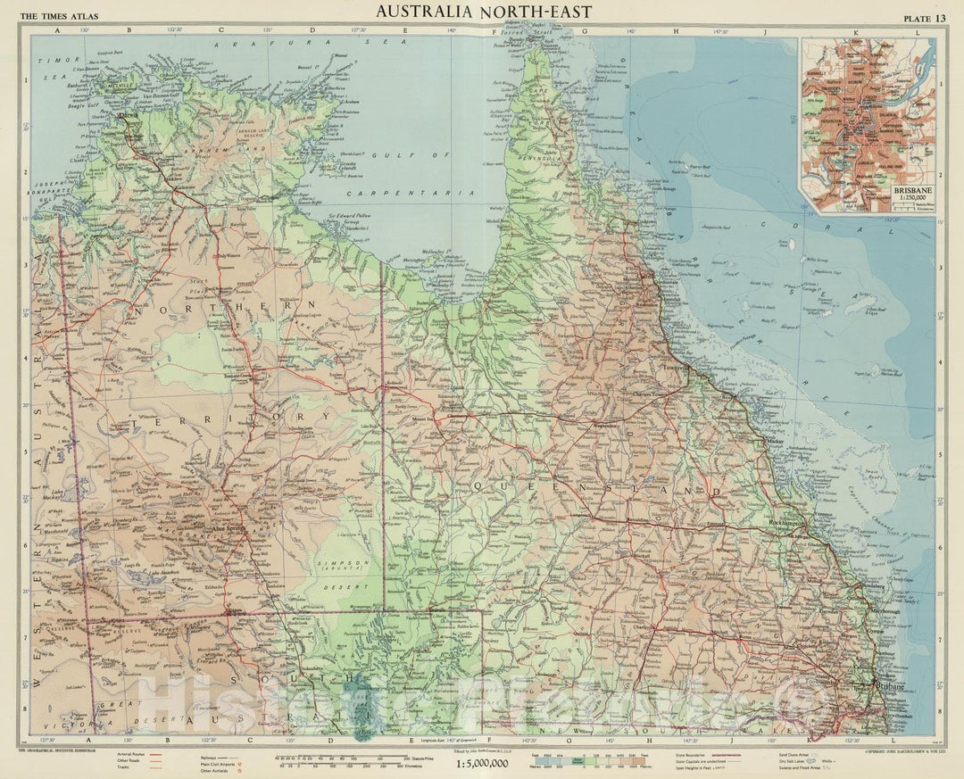 Historic Map : 1958 Australia North-East. Plate 13, v.1 - Vintage Wall Art