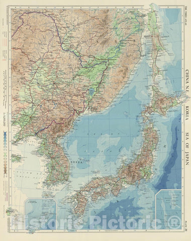 Historic Map : 1958 China N.E. Korea Sea of Japan. Plate 20, v.1 - Vintage Wall Art