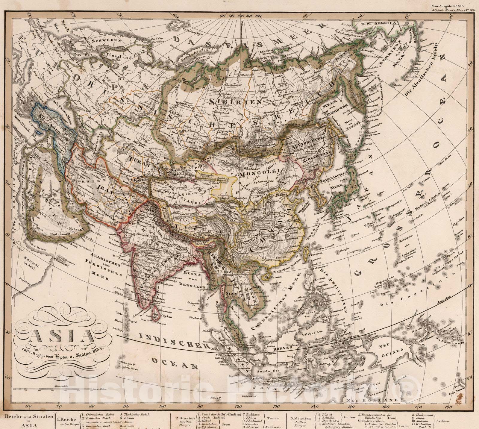 Historic Map : 1834 Asia. - Vintage Wall Art