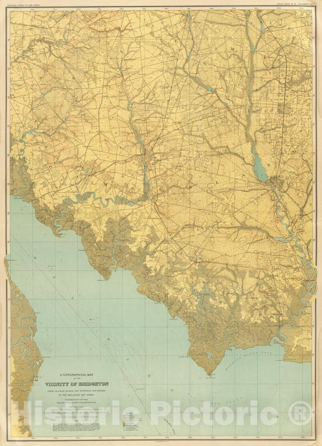 Historic Map : 1888 14 Delaware Bay. - Vintage Wall Art