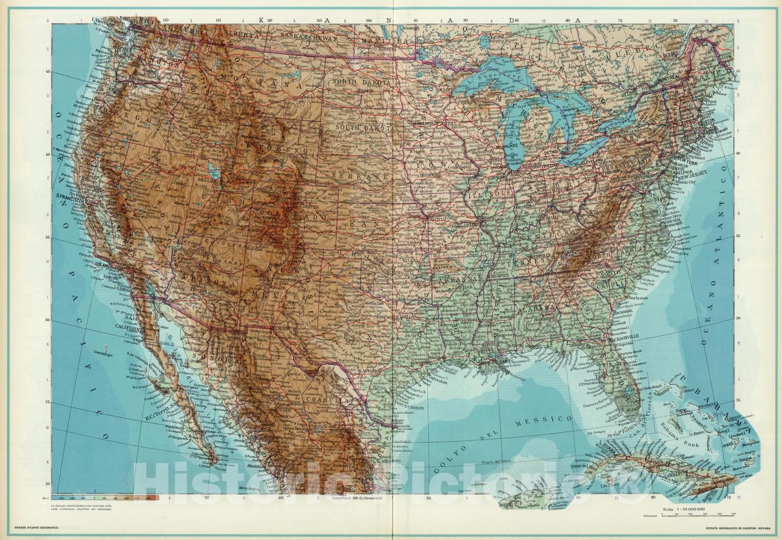 Map 1952 Historic Map : 1952 United States - Vintage Wall Art – Historic Pictoric