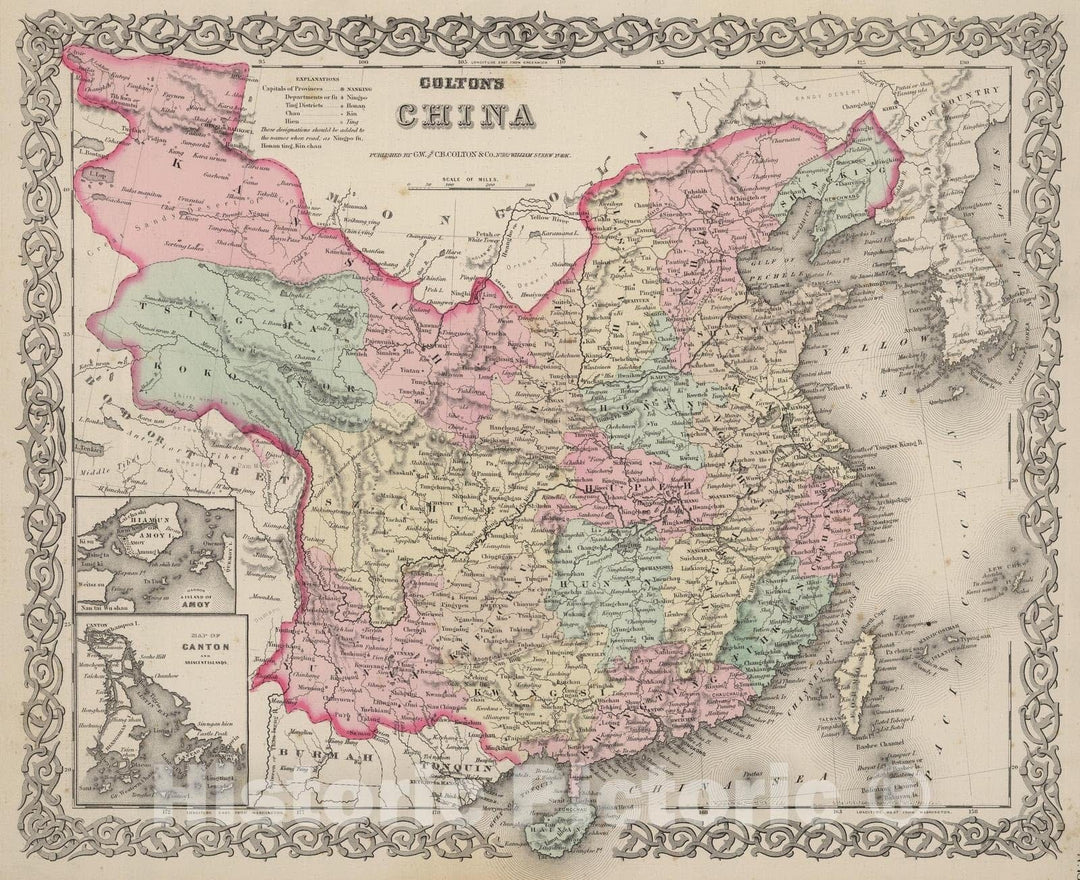 Historic Map : 1886 China. - Vintage Wall Art