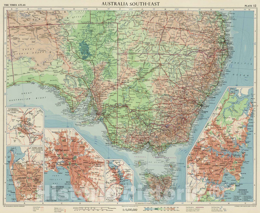 Historic Map : 1958 Australia South-East. Plate 12, v.1 - Vintage Wall Art