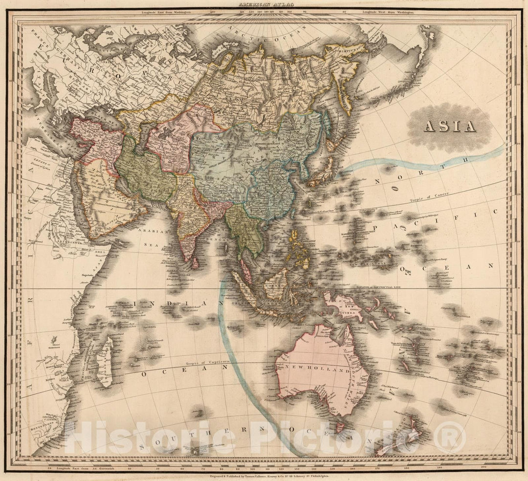 Historic Map : 1823 Asia. v2 - Vintage Wall Art