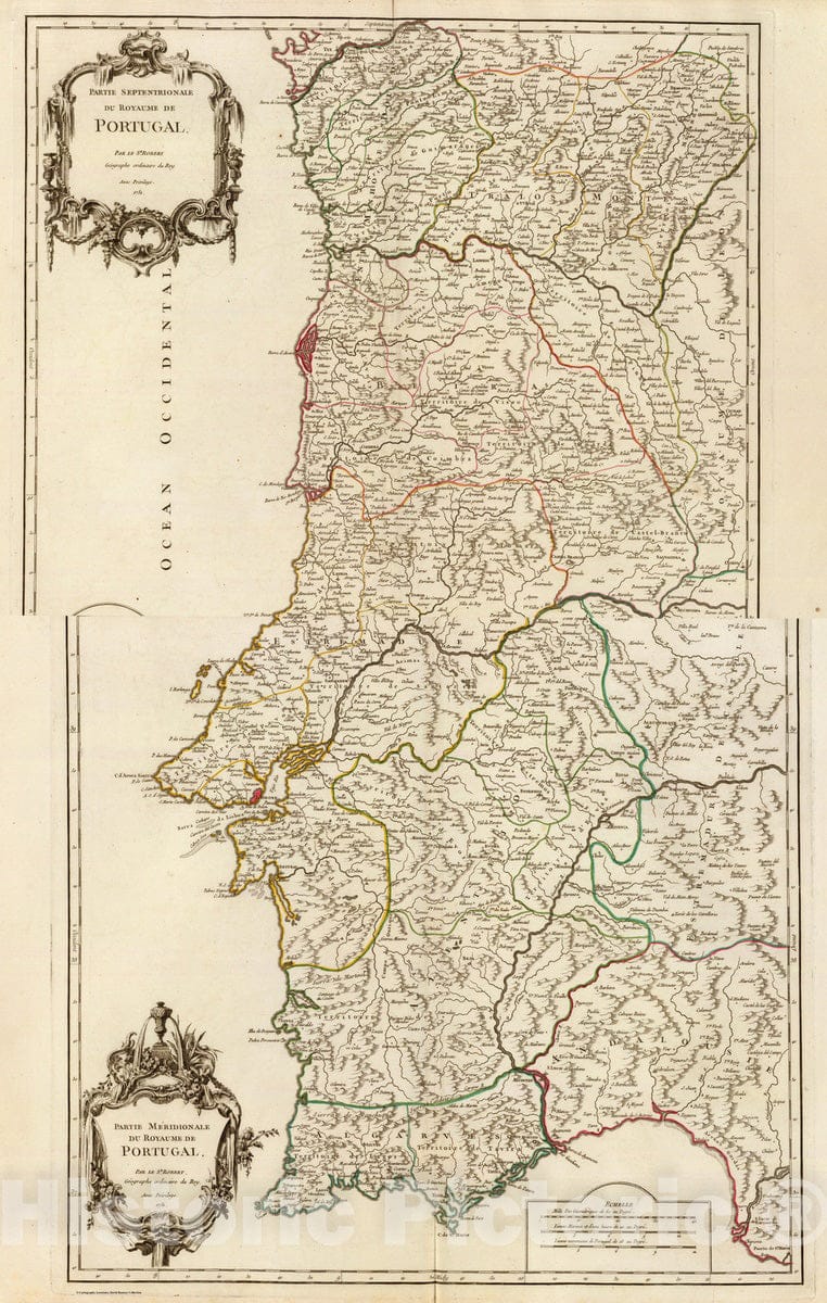 Historic Map : 1751 Composite: Portugal. - Vintage Wall Art