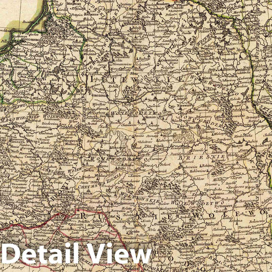 Historic Map : Belarus; Poland, Europe, Eastern 1780 Pologne. , Vintage Wall Art