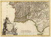 Historic Map : Portugal; Spain, 1780 Portugal, Algarve meridionale. , Vintage Wall Art