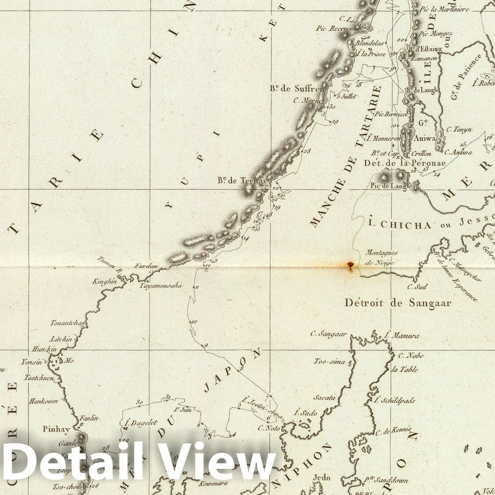 Historic Map : China; Russia, , Asia 1797 Mers, Chine, Tartarie. , Vintage Wall Art