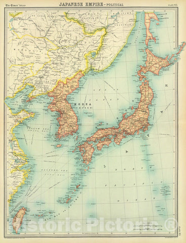 Historic Map : 1922 Japanese Empire - political. - Vintage Wall Art