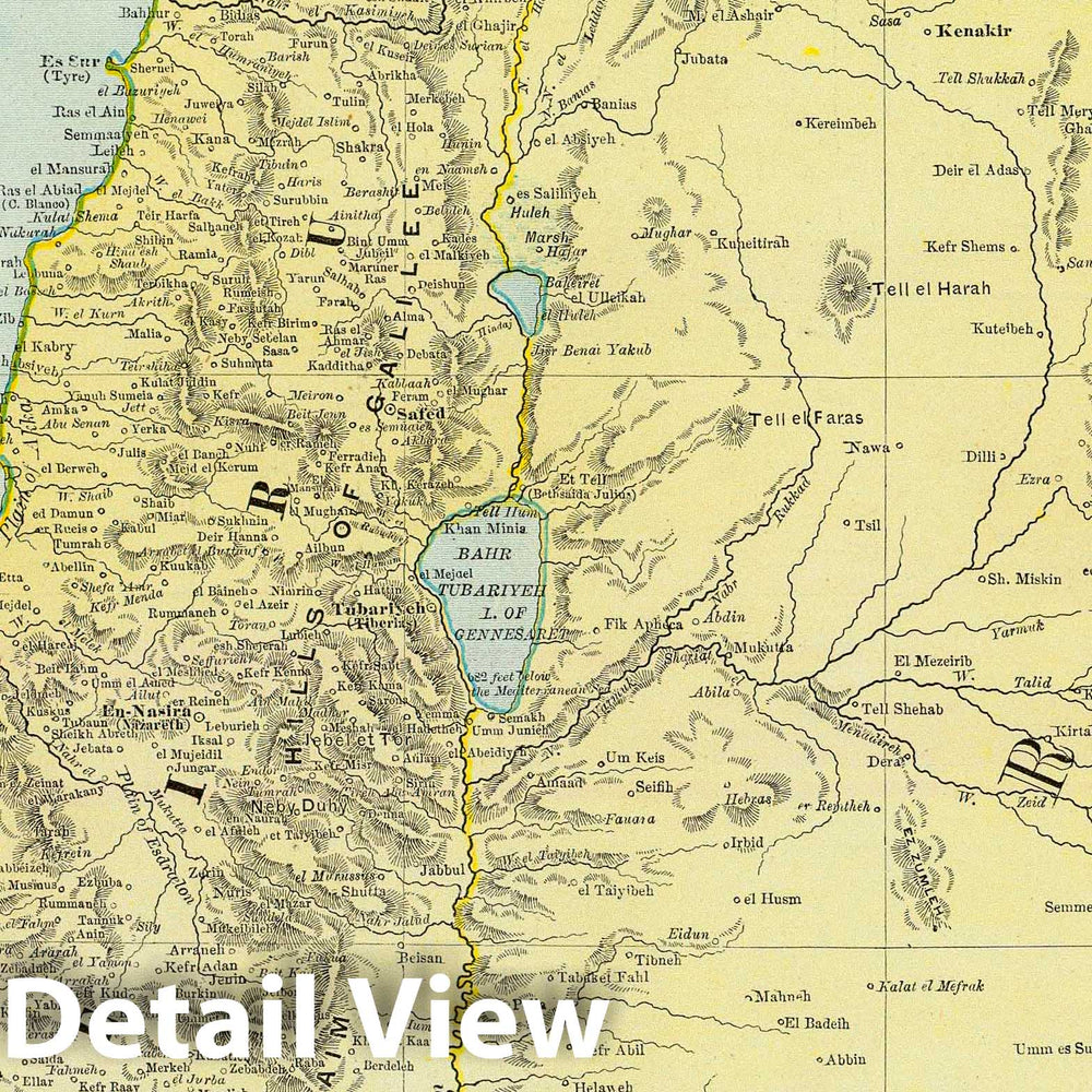 Historic Map : 1897 Palestine. - Vintage Wall Art