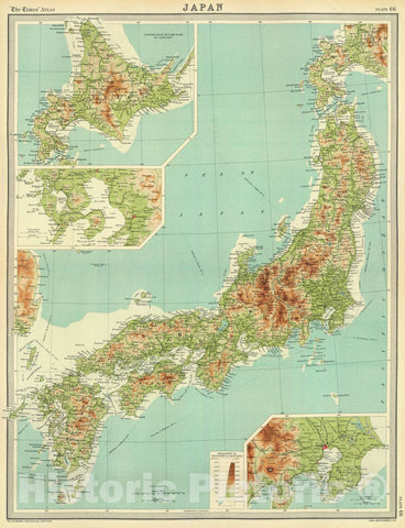 Historic Map : 1922 Japan. - Vintage Wall Art