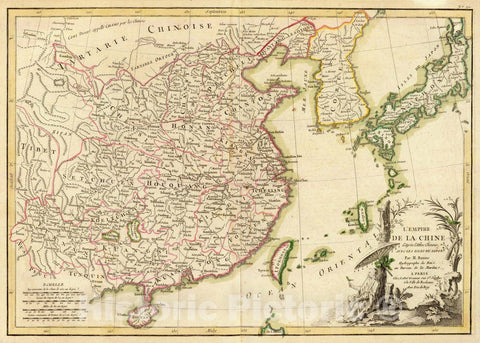 Historic Map : China; Japan, East Asia 1791 Chine. , Vintage Wall Art