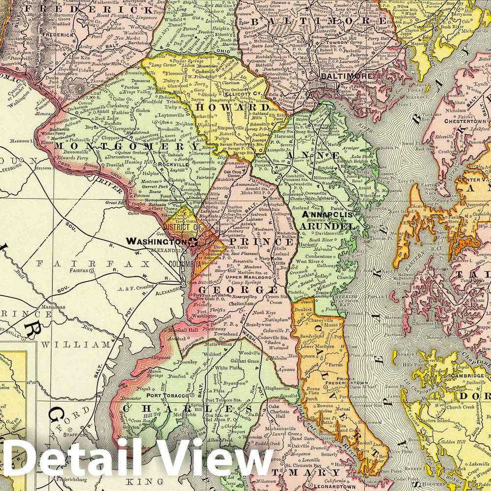 Historic Map : 1897 Maryland, Delaware. - Vintage Wall Art
