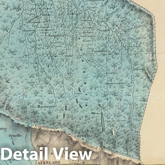 Historic Map : Peru, Puno (Peru : Dept.) 1865 Departamento de Puno. , Vintage Wall Art