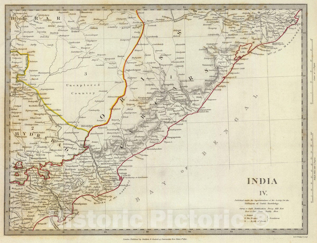 Historic Map : India, 1832 India IV. , Vintage Wall Art