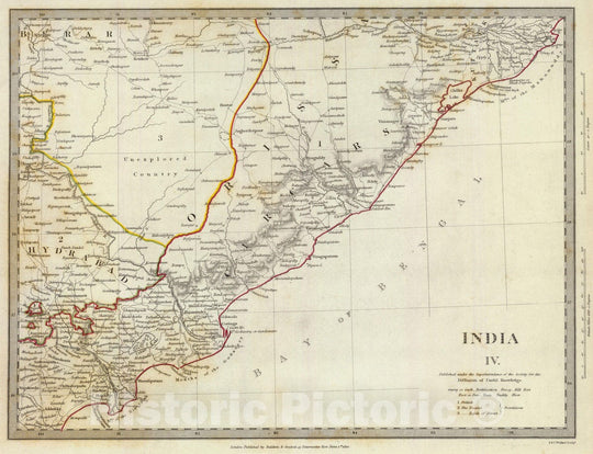 Historic Map : India, 1832 India IV. , Vintage Wall Art