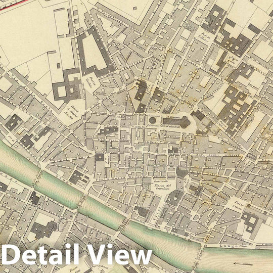 Historic Map : Italy , Florence (Italy), 1835 Florence. Firenze. , Vintage Wall Art