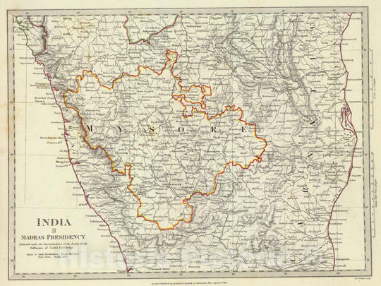 Historic Map : 1831 India II Madras Presidency : Vintage Wall Art