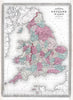 Historic Map : 1870 England and Wales. - Vintage Wall Art
