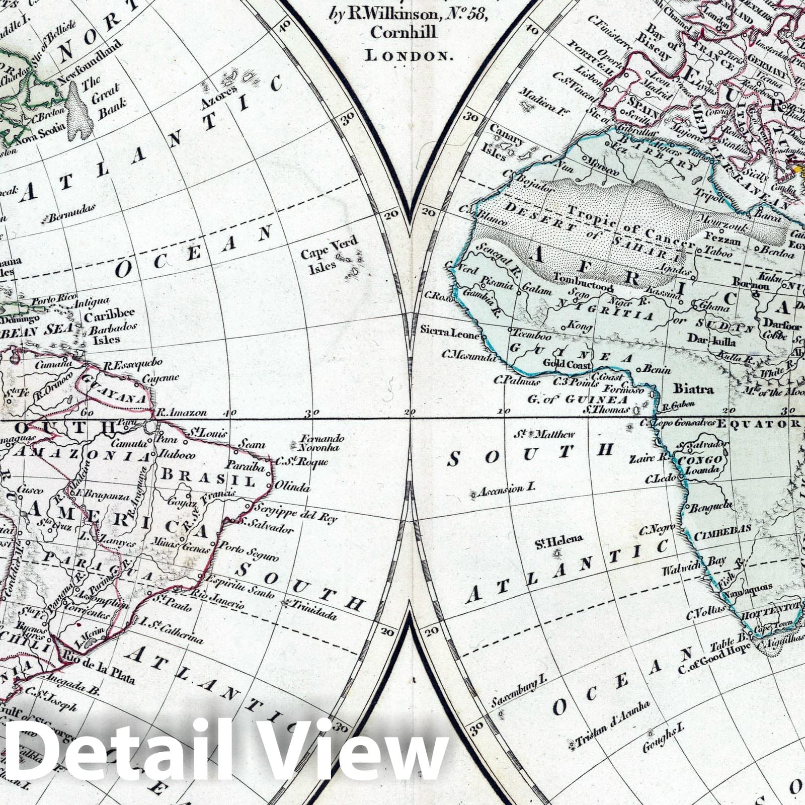 Historic Map : 1800 World. v1 - Vintage Wall Art