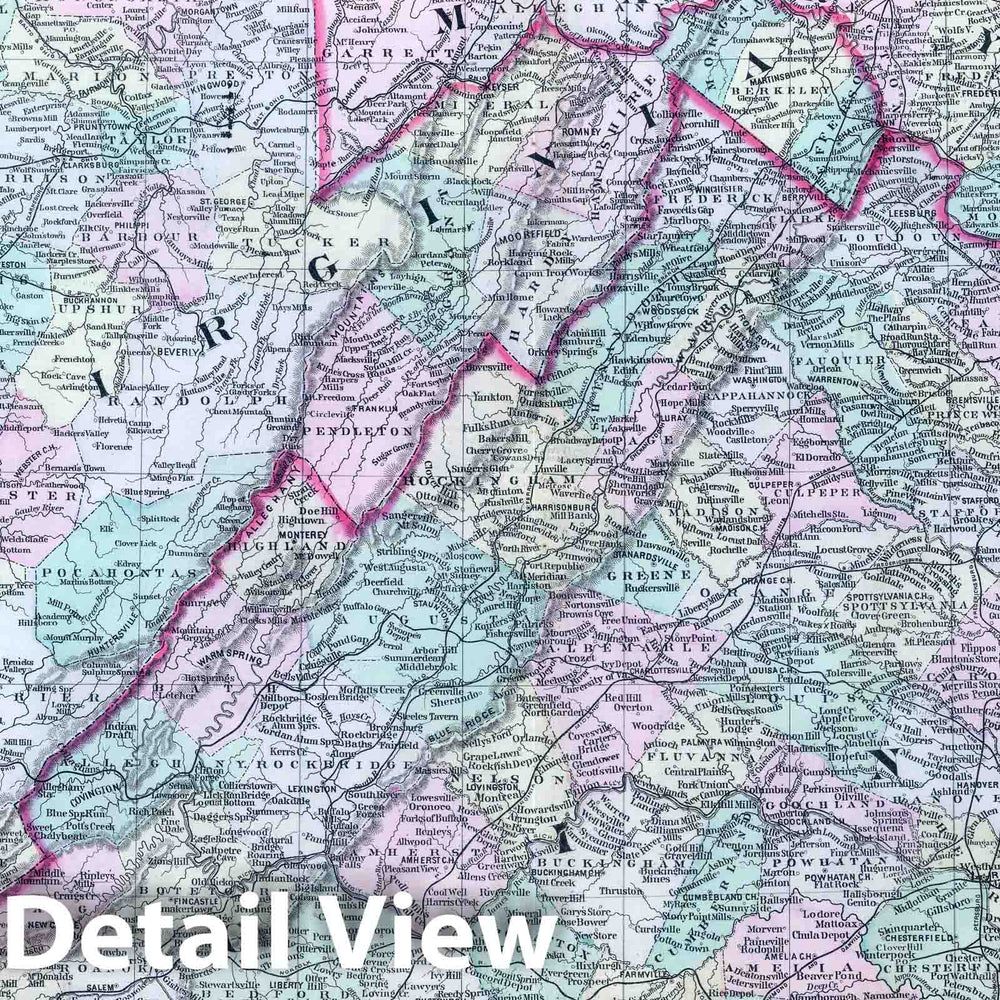 Historic Map : Delaware, 1886 Del, Md, Va, W. Va. , Vintage Wall Art