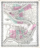 Historic Map : 1869 Pittsburgh, Pennsylvania. Cincinnati, Ohio. - Vintage Wall Art