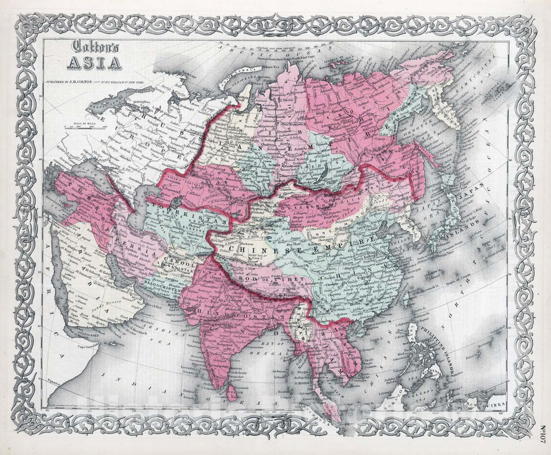 Historic Map : 1865 Asia. v3 - Vintage Wall Art