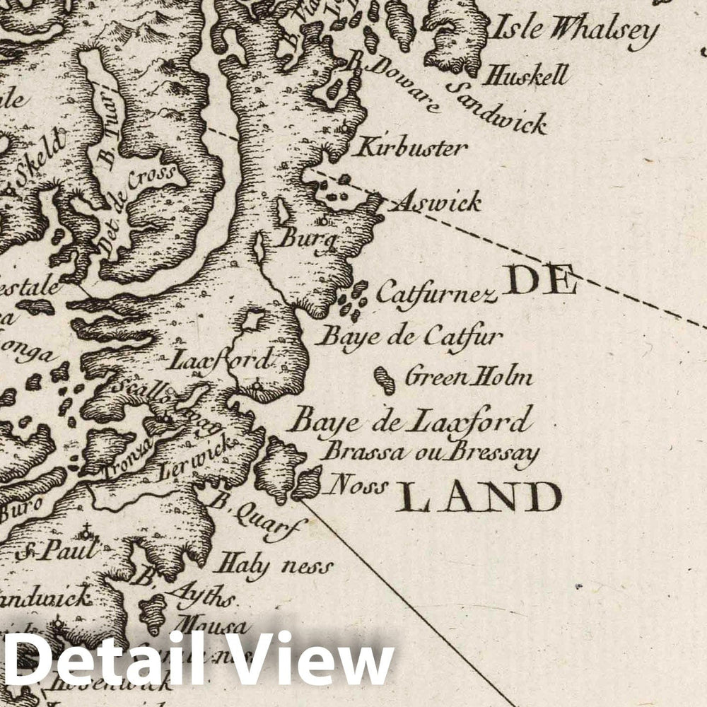 Historic Map : Shetland Islands, Europe 1764 Carte des Isles de Hetland ou Schetland , Vintage Wall Art