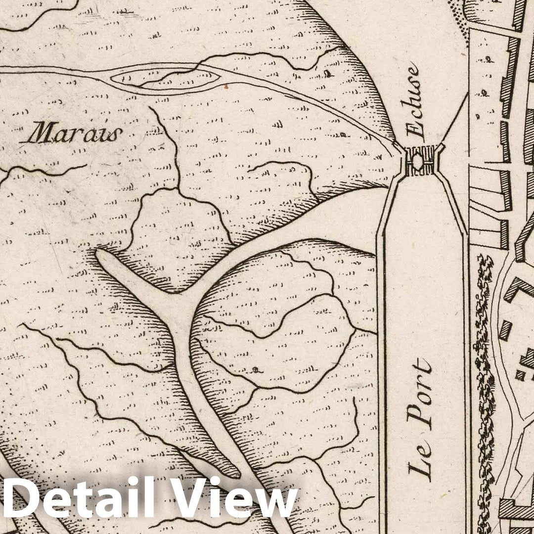 Historic Map : France , Treport France, 1764 Plan de Treport. , Vintag ...