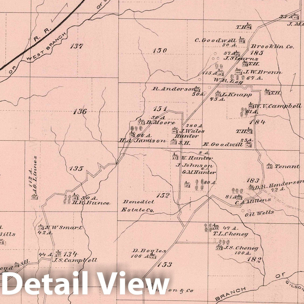 Historic Map : 1878 Southwest, Warren County, Pennsylvania. - Vintage Wall Art