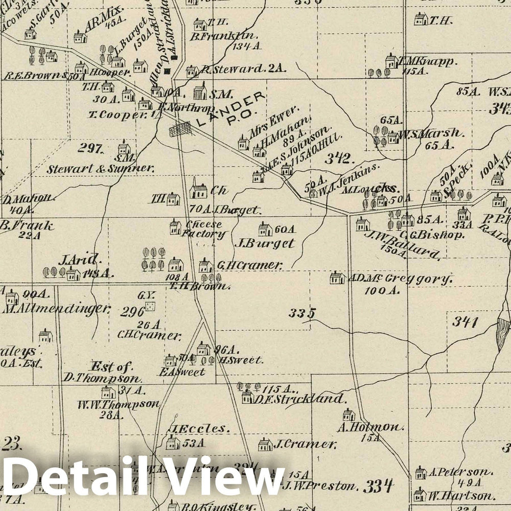 Historic Map : 1878 Farmington, Warren County, Pennsylvania. - Vintage Wall Art