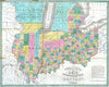 Historic Map : National Atlas - 1827 Ohio, Indiana, Illinois, Michigan. - Vintage Wall Art