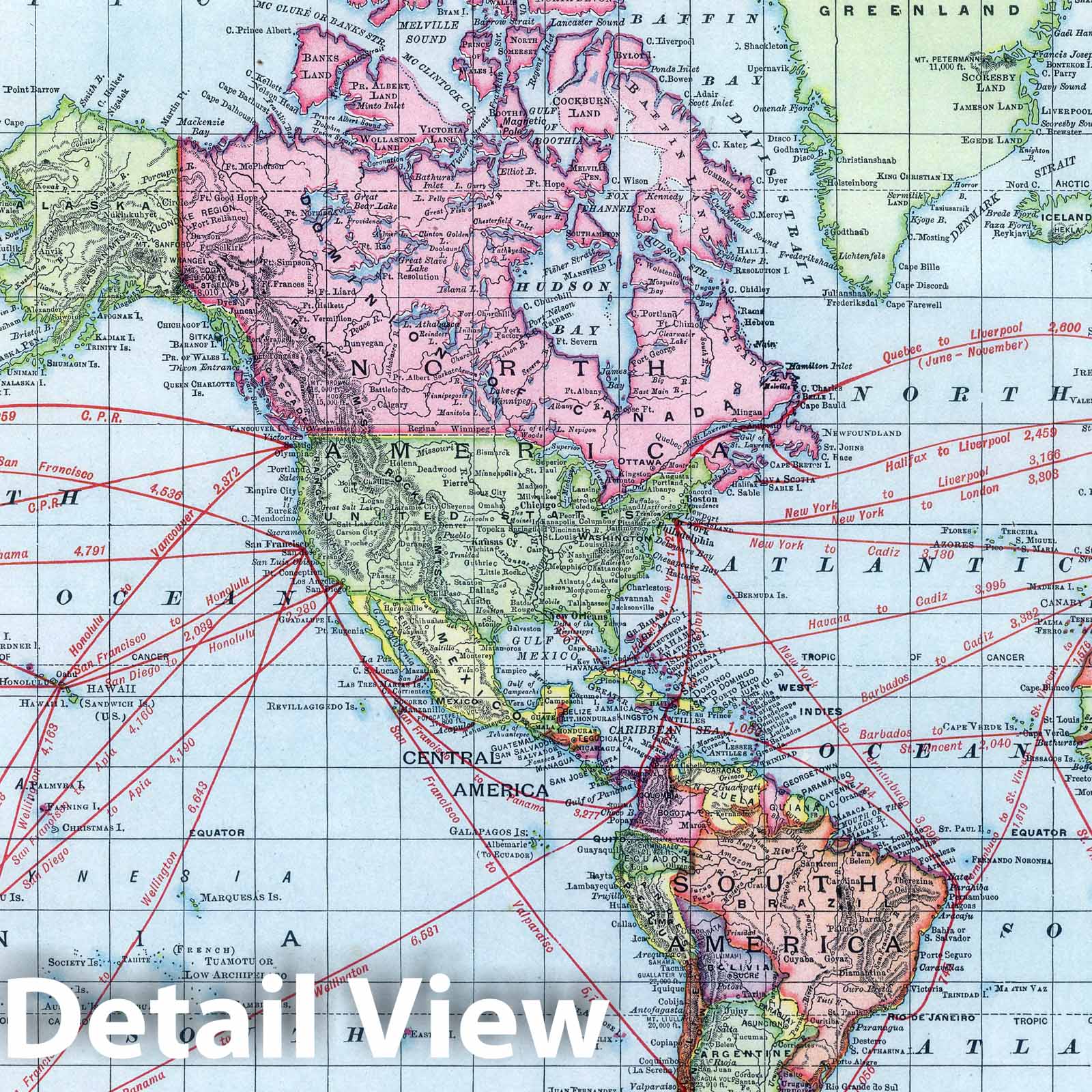 Historic Map : National Atlas - 1903 (World) - Vintage Wall Art