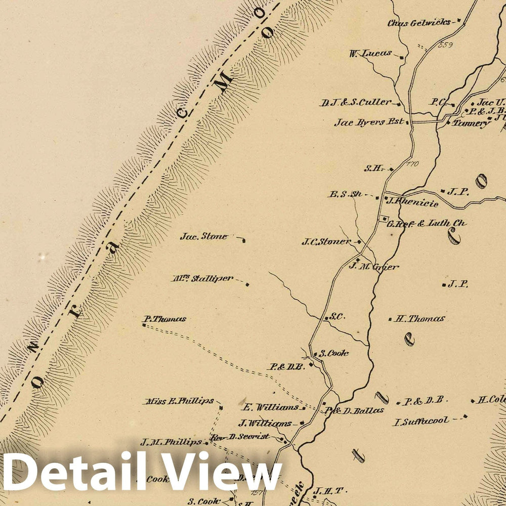 Historic Map : 1868 Warren, Franklin County, Pennsylvania. - Vintage Wall Art