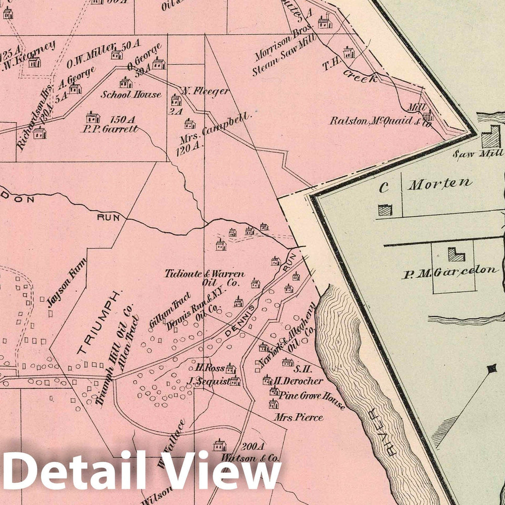 Historic Map : 1878 Trimph, Warren County, Pennsylvania. East Spring Creek. - Vintage Wall Art